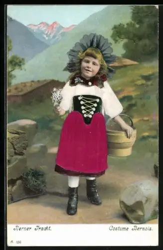 AK Serie: Schweizer Trachten, Mädchen in Berner Tracht