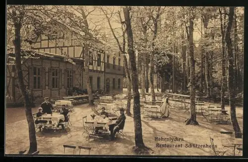 AK Hohenlychen, Restaurant Schützenhaus, Sitzgelegenheiten im Freien
