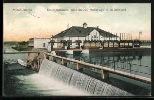AK Moosburg, Elektrizitätswerk, Erste 50.000 Voltanlage in Deutschland