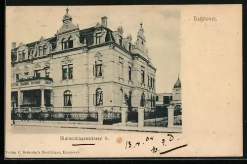 AK Hannover, Villa in der Blumenhagenstrasse 11