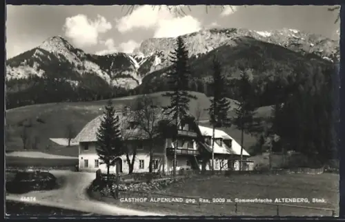 AK Altenberg, Gasthof Alpenland gegen Rax