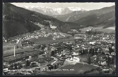 AK Mürzzuschlag /Stmk., Gesamtansicht gegen die Schneealpe