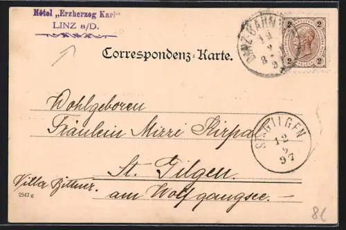 AK Linz a. D., Blick auf den Franz Josef-Platz