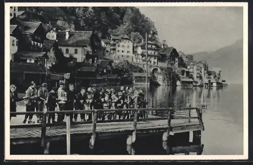 AK Hallstatt, Ausflug des Kindererholungsheims Sulzbach-Ischl nach Hallstatt