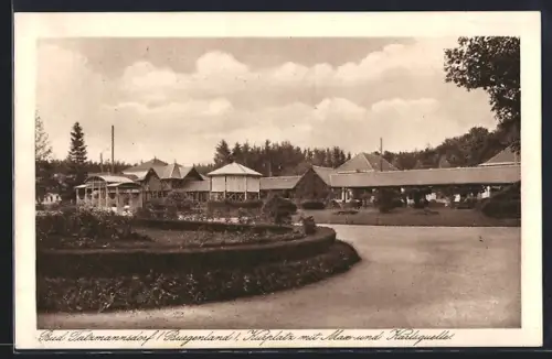 AK Bad Tatzmannsdorf, Kurplatz mit Karlsquelle