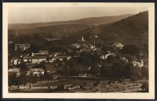 AK Sauerbrunn /Bgld., Teilansicht mit Bäumen