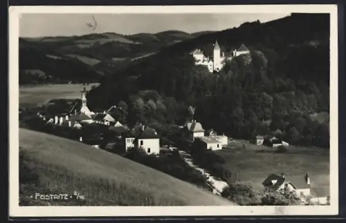 AK Feistritz a. W., Panorama mit Schloss