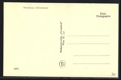 AK Wien, Schönbrunn, Schlosstheater, Innenansicht