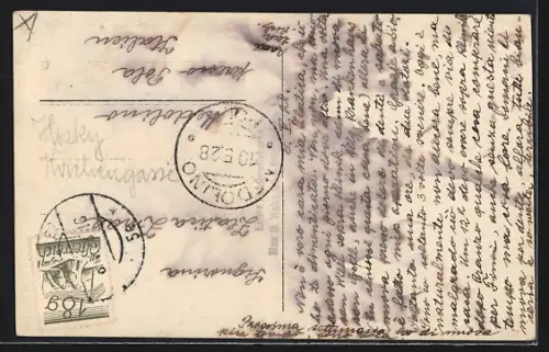 AK Wien, Deutsches Volkstheater mit Denkmal