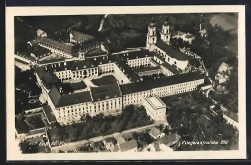 AK Sankt Florian, Stift Sankt Florian, Fliegeraufnahme