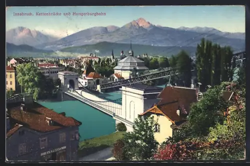 AK Innsbruck, Kettenbrücke mit Hungerburgbahn