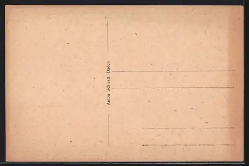 AK Baden, Schloss Doblhoff, Künstlerin im Garten mit Leinwand