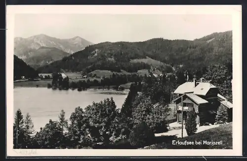 AK Erlaufsee b. Mariazell, Ortsansicht aus der Vogelschau