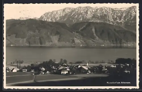 AK Nussdorf am Attersee, Ortsansicht aus der Vogelschau