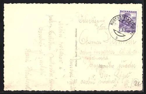 AK Nussdorf am Attersee, Ortsansicht aus der Vogelschau