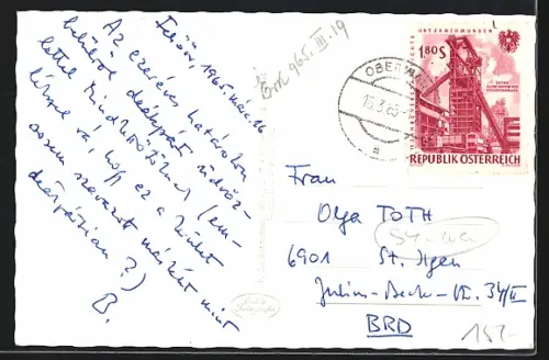 AK Oberwart /Burgenland, Ortsansicht aus der Vogelschau