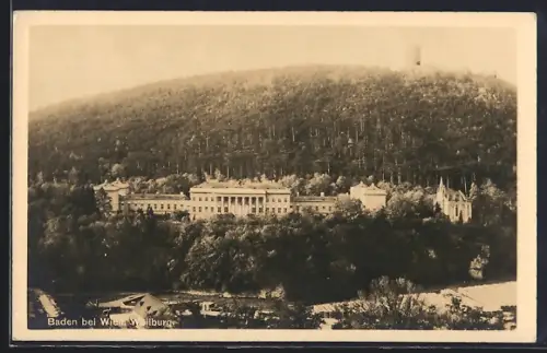 AK Baden b. Wien, Weilburg aus der Vogelschau