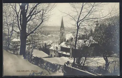 AK Salzburg, Ortspartie aus der Vogelschau