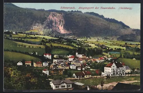 AK Schwarzach /Salzburg, Blick auf den gesamten Ort