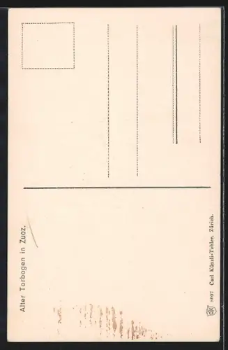 AK Zuoz, Blick durch den alten Torbogen