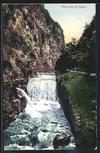 AK Ragaz, Wasserfall mit Brücke