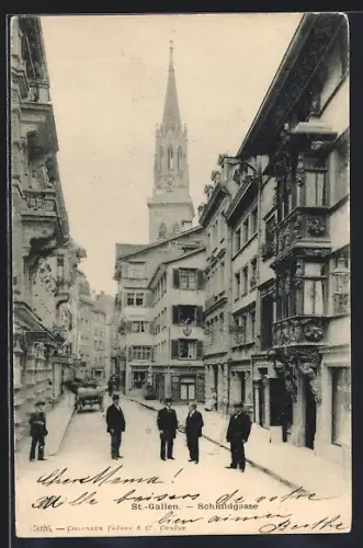 AK St. Gallen, Ansicht der Schmidgasse