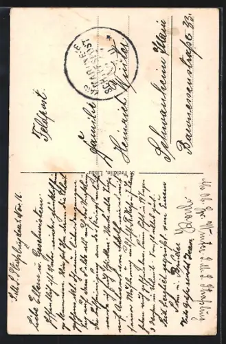 AK Libau, Denkmal zur Erinnerung des Einzuges der Deutschen in Libau