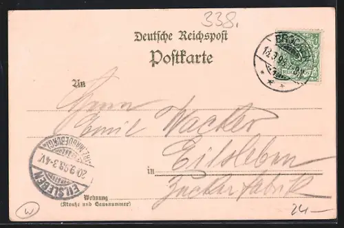 Lithographie Brocken, Hotel und Aussichtsturm