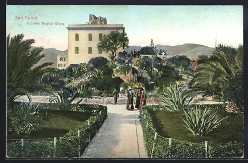 AK San Remo, Giardini Regina Elena