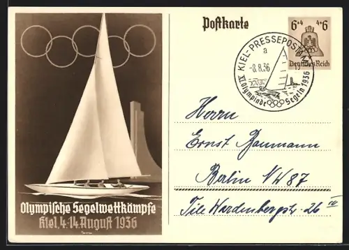 AK Kiel, Olympische Segelwettkämpfe, August 1936 15+10