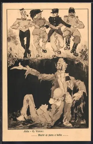 AK Kaiser Franz Josef I. von Österreich, Mehmet V. der Türkei & Kaiser Wilhelm in Verdis Oper Aida