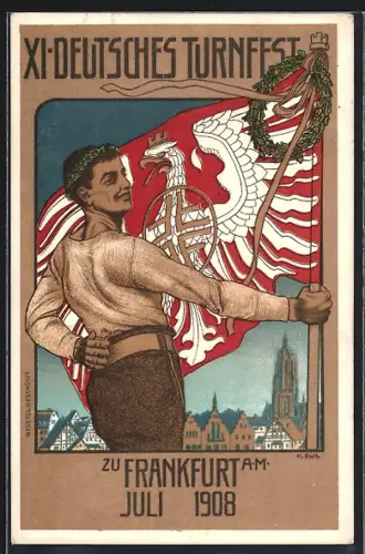 AK XI. Deutsches Turnfest zu Frankfurt, Juli 1908