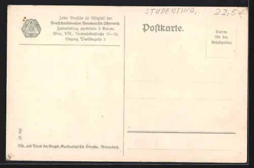 Lithographie Uhu sitzt auf einem Buch, Namenstag
