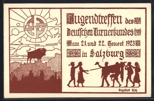 Künstler-AK Salzburg, Jugendtreffen des DeutschenTurnerbundes 1923