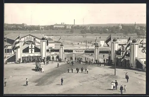 AK Dresden, 4. Sächsisches Kreisturnfest, Festhalle und Eingangsportal