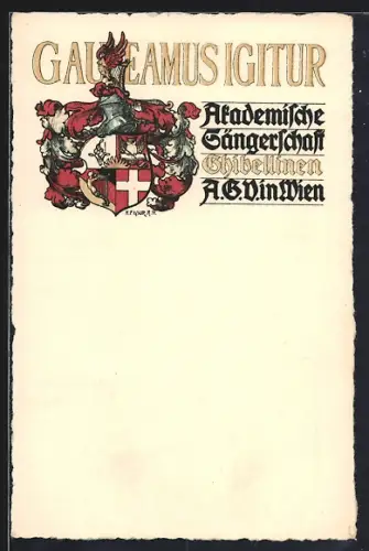Künstler-AK Wien, Akademische Sängerschaft Ghibellinen, Studentenwappen