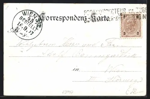 Lithographie Aflenz, Ortsansicht und Fölzklamm