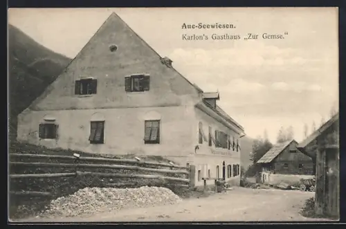 AK Turnau /Stmk., Aue-Seewiesen, Karlon`s Gasthaus Zur Gemse