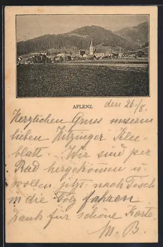 AK Aflenz, Ortsansicht mit Kirche