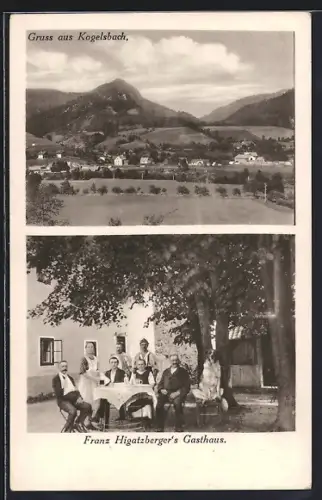 AK St. Georgen am Reith, Kogelsbach, Franz Higatzbergers Gasthaus, Ortsansicht