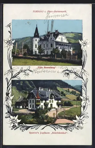AK Turnau, Villa Reschberg, Spaeter's Jagdhaus Schröckenhof