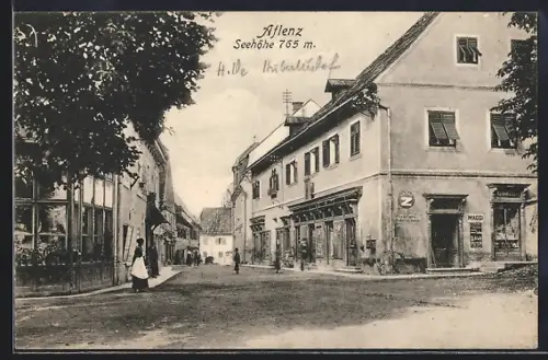 AK Aflenz, Strassenpartie mit Geschäften
