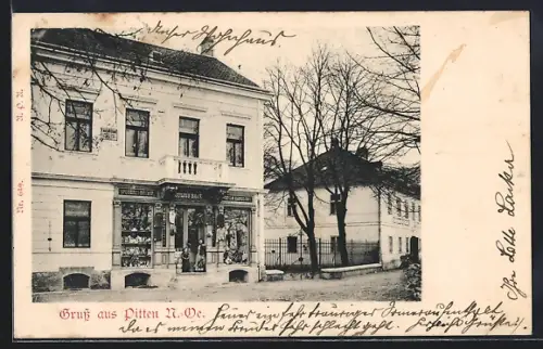 AK Pitten /N.-Oe., Specereien-Delicatessen-Warenhandlung Julius Baue