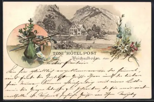 Lithographie Weichselboden, Toni's Hotel Post