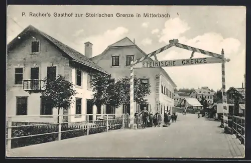 AK Mitterbach am Erlaufsee, P. Racher`s Gasthof zur Steirischen Grenze