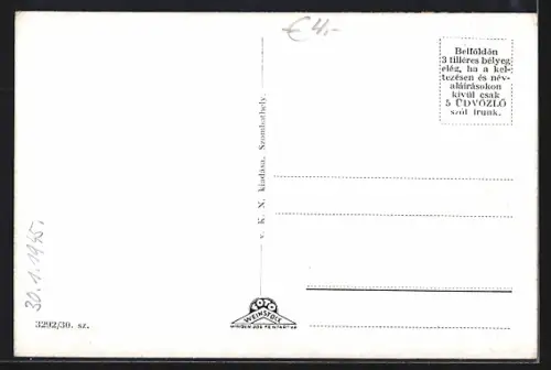 AK Szombathely, Kiraly ucca, Ferences-templom, Geyer-szobar