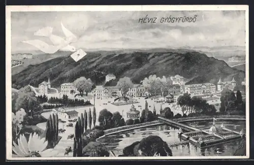 Künstler-AK Heviz, Gyogyfürdo
