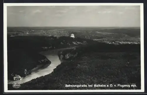 AK Kelheim a. D., Befreiungshalle mit Umgebung, Fliegeraufnahme