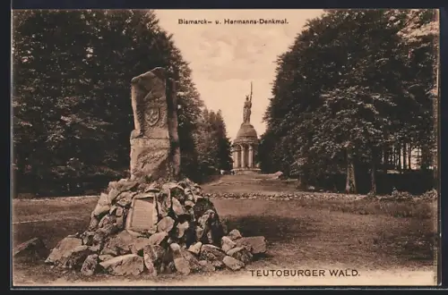 AK Teutoburger Wald, Bismarck- u. Hermannsdenkmal
