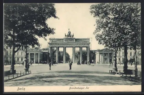 AK Berlin, Brandenburger Tor, Panorama